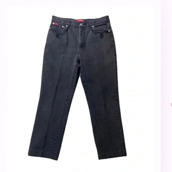 Chaps black CROPPED DENIM JEANS MIDHIGH WAIST VINTAGE SIZE 12 - Picture 1 of 12